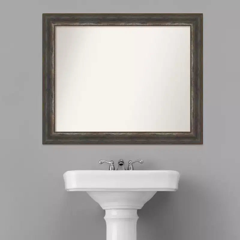 Miroir mural de salle de bain Amanti Art Alta Rustic Char non biseauté