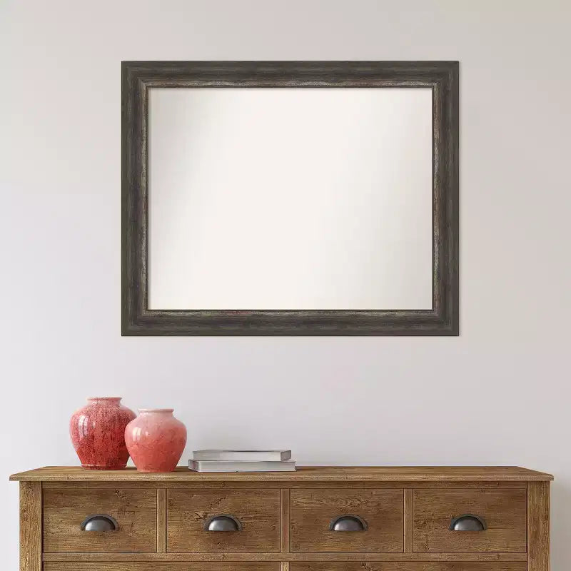 Miroir mural de salle de bain Amanti Art Alta Rustic Char non biseauté