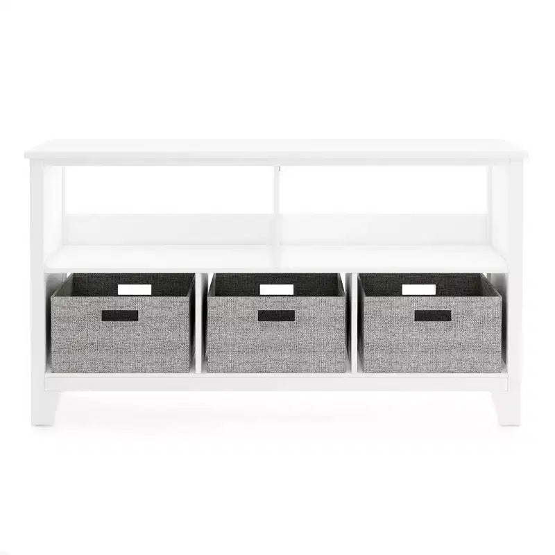Petite bibliothèque pour enfants Martha Stewart : étagère en bois de 24 po pour enfants, organisateur de livres et de jouets avec bacs en tissu