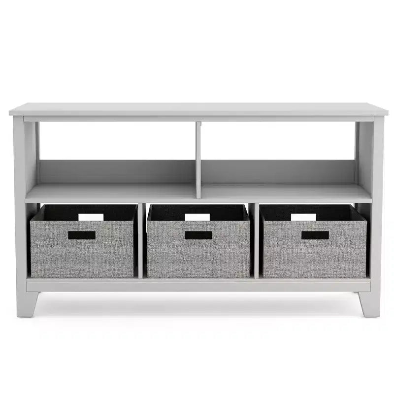 Petite bibliothèque pour enfants Martha Stewart : étagère en bois de 24 po pour enfants, organisateur de livres et de jouets avec bacs en tissu