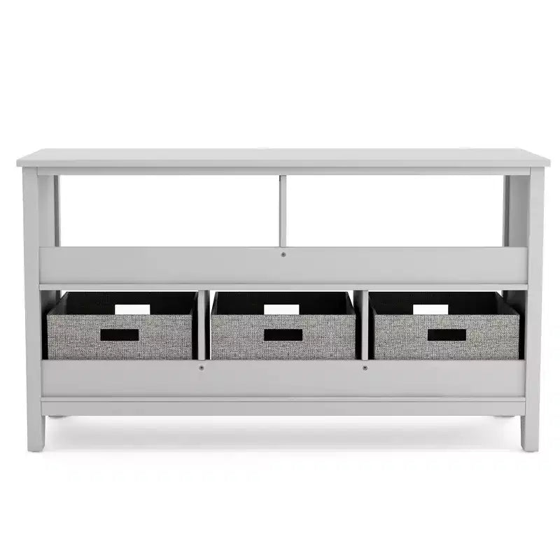 Petite bibliothèque pour enfants Martha Stewart : étagère en bois de 24 po pour enfants, organisateur de livres et de jouets avec bacs en tissu
