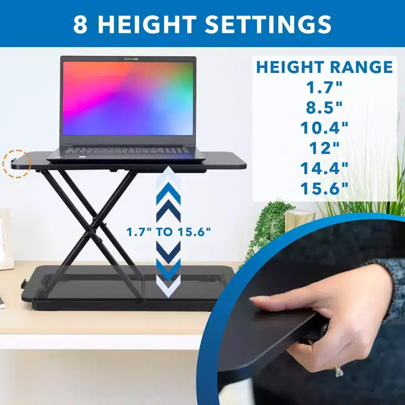 Mount-It! Support de clavier réglable en hauteur pour bureau, ergonomique, assis-debout, élévateur ergonomique pour clavier et ordinateurs portables 23,6 x 11,8 pouces