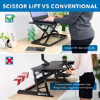 Mount-It! Support de clavier réglable en hauteur pour bureau, ergonomique, assis-debout, élévateur ergonomique pour clavier et ordinateurs portables 23,6 x 11,8 pouces