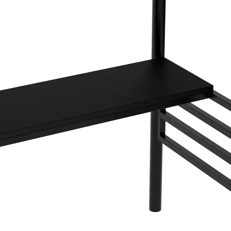 Lit mezzanine en métal de taille double avec bureau, noir - ModernLuxe