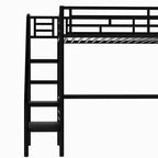 Lit mezzanine en métal de taille double avec bureau, noir - ModernLuxe