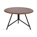 Kate and Laurel Pallson Round Wood Coffee Table, 28x28x18, Walnut Brown and Black
