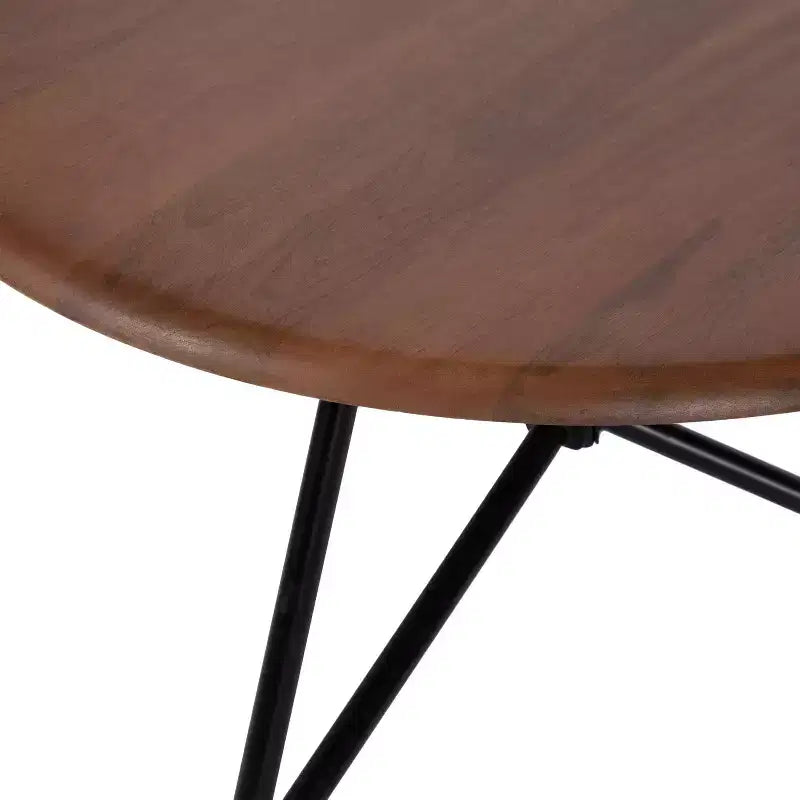 Table basse ronde Kate and Laurel Pallson, 28x28x18, Noyer marron et Noir