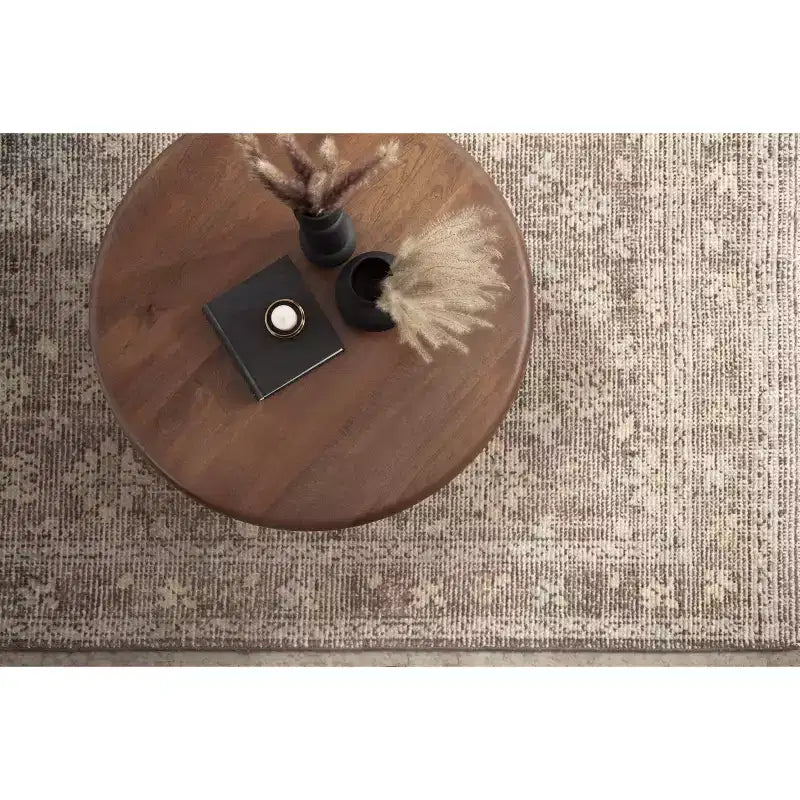 Table basse ronde Kate and Laurel Pallson, 28x28x18, Noyer marron et Noir