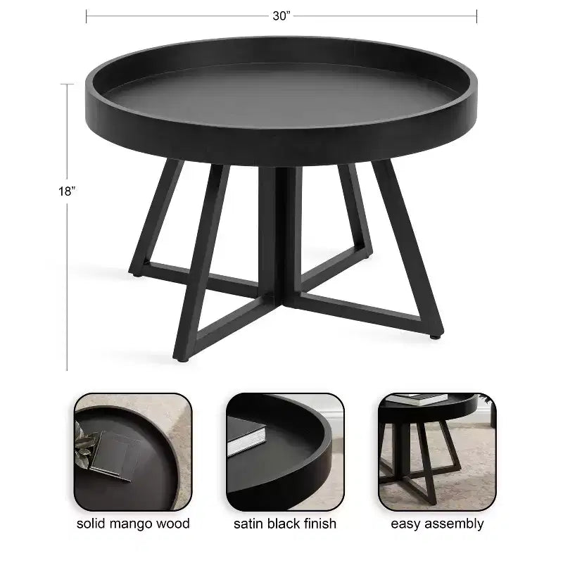 Table basse ronde en bois Kate and Laurel Avery