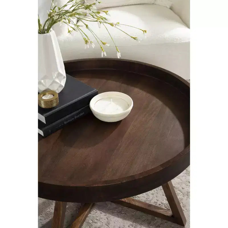 Table basse ronde en bois Kate and Laurel Avery