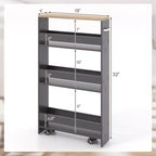 Costway Chariot de Rangement de Cuisine Slim à roulettes, Étagère Mobile avec Poignée