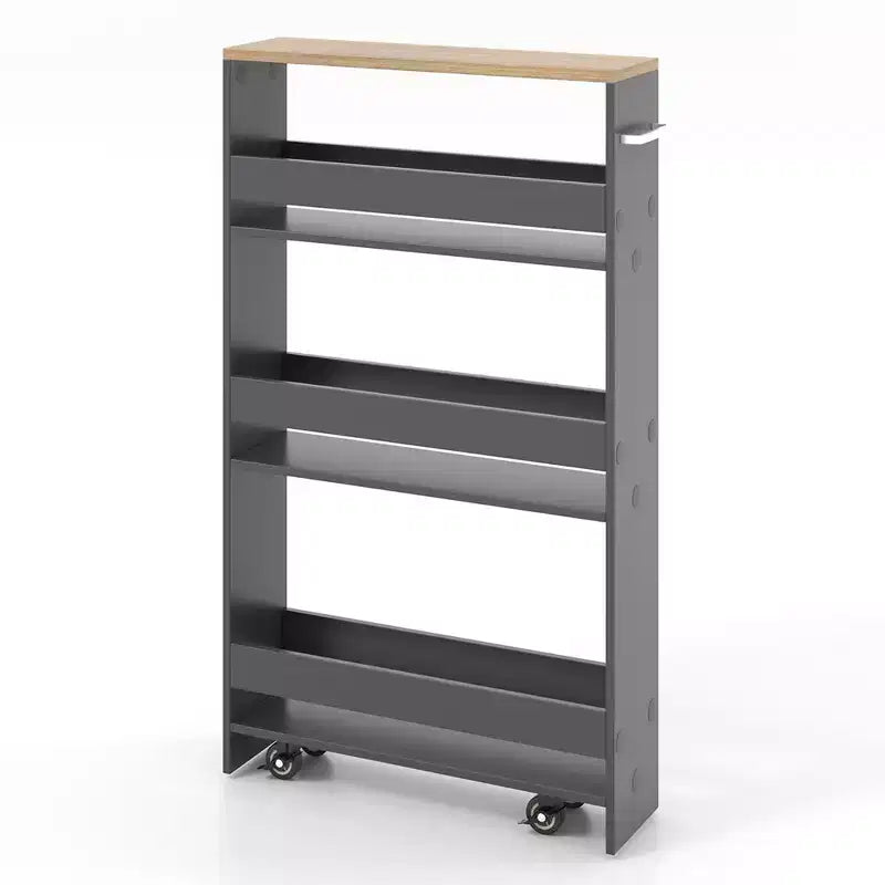 Costway Chariot de Rangement de Cuisine Slim à roulettes, Étagère Mobile avec Poignée
