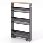 Costway Chariot de Rangement de Cuisine Slim à roulettes, Étagère Mobile avec Poignée