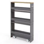 Costway Chariot de Rangement de Cuisine Slim à roulettes, Étagère Mobile avec Poignée
