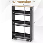 Costway Chariot de Rangement de Cuisine Slim à roulettes, Étagère Mobile avec Poignée