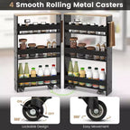 Costway Chariot de Rangement de Cuisine Slim à roulettes, Étagère Mobile avec Poignée