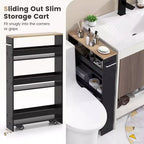 Costway Chariot de Rangement de Cuisine Slim à roulettes, Étagère Mobile avec Poignée