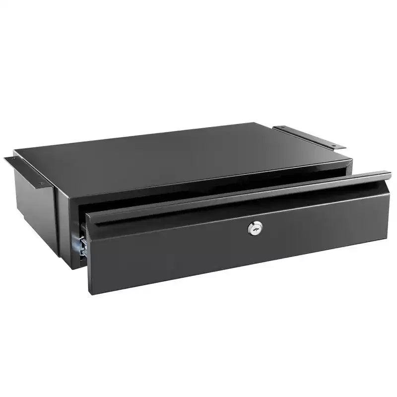 Mount-It! Tiroir coulissant sous le bureau avec serrure et 2 clés incluses | Se fixe aux bureaux, tables et établis de plus de 1,8 cm d'épaisseur | Noir mat