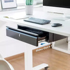Mount-It! Tiroir coulissant sous le bureau avec serrure et 2 clés incluses | Se fixe aux bureaux, tables et établis de plus de 1,8 cm d'épaisseur | Noir mat