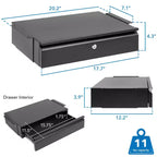 Mount-It! Tiroir coulissant sous le bureau avec serrure et 2 clés incluses | Se fixe aux bureaux, tables et établis de plus de 1,8 cm d'épaisseur | Noir mat