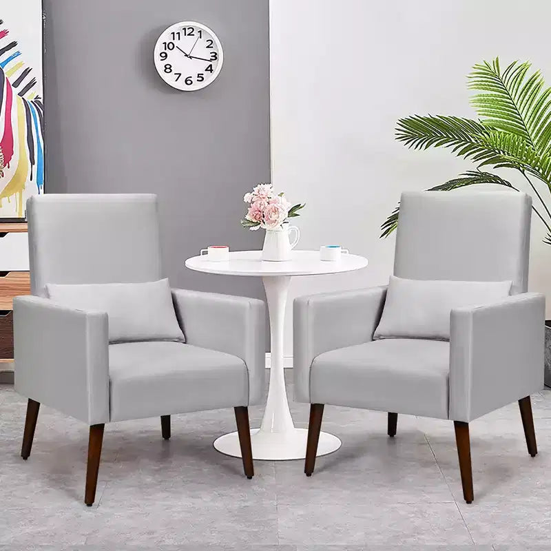 Costway Lot de 2 fauteuils à bascule rembourrés double usage avec oreiller Gris clair/Beige