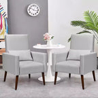 Costway Lot de 2 fauteuils à bascule rembourrés double usage avec oreiller Gris clair/Beige
