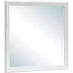 Miroir de commode carré encadré en argent champagne moderne Passion Furniture Lorana 38 po x 38 po