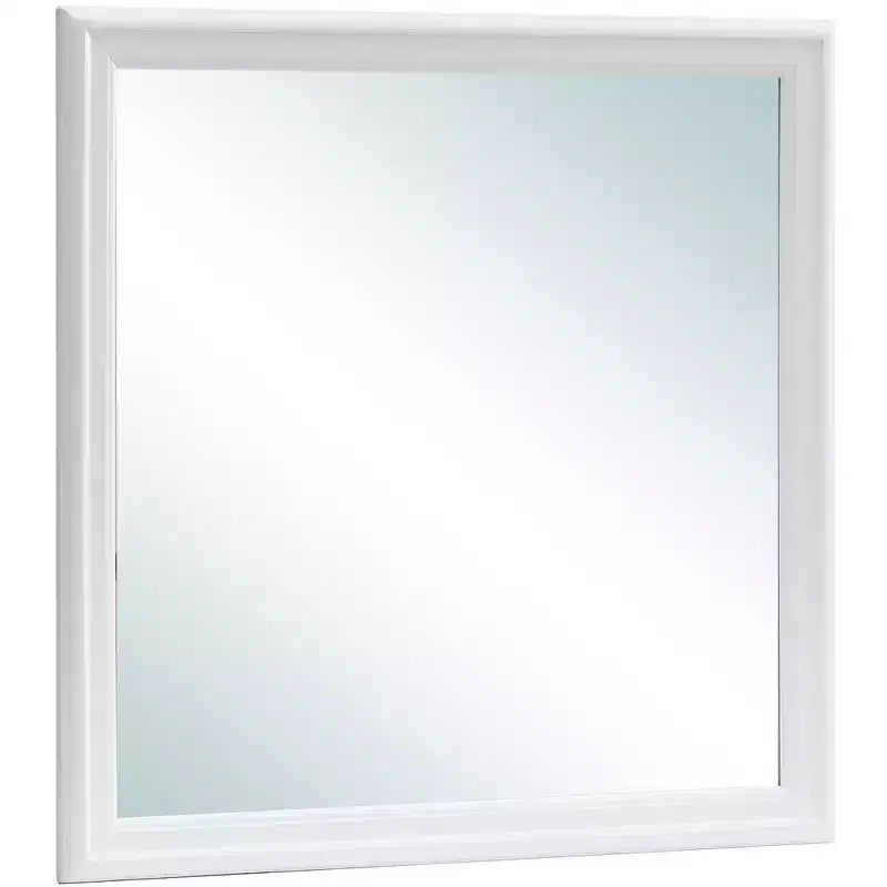 Miroir de commode carré encadré en argent champagne moderne Passion Furniture Lorana 38 po x 38 po