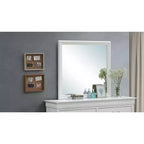 Miroir de commode carré encadré en argent champagne moderne Passion Furniture Lorana 38 po x 38 po