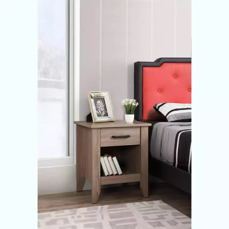Passion Furniture Lennox table de chevet 1 tiroir (61 cm H x 53 cm L x 46 cm P)