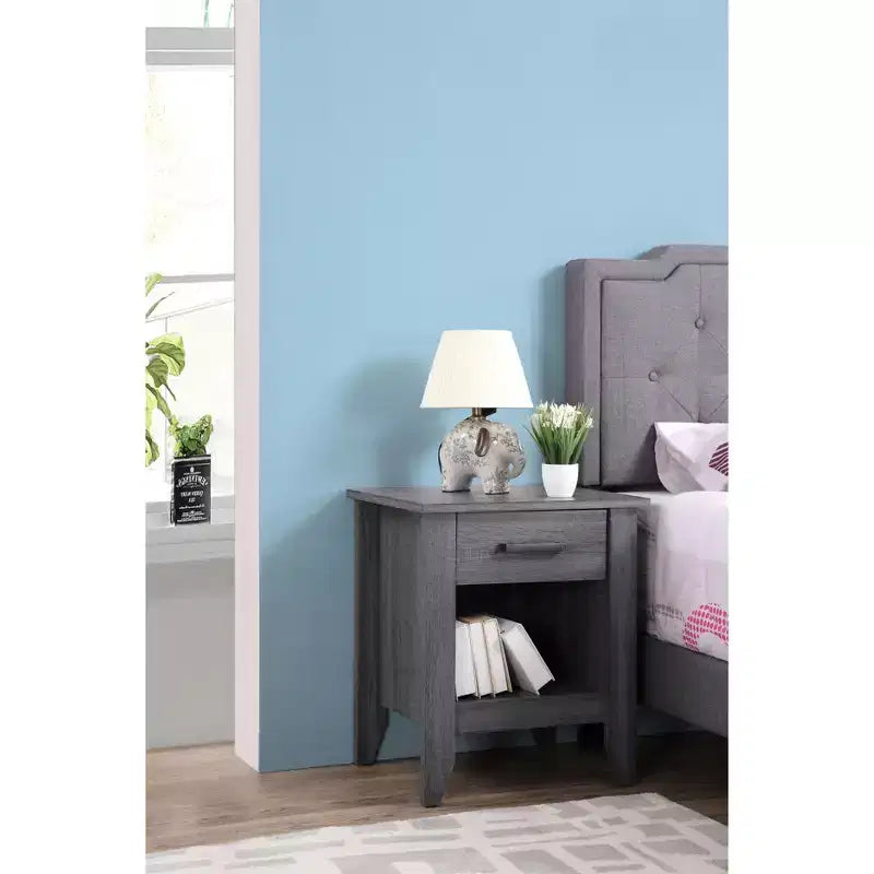 Passion Furniture Lennox table de chevet 1 tiroir (61 cm H x 53 cm L x 46 cm P)