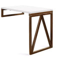 Kate and Laurel Truss Rectangle MDF Dining Table, 24x33x31, White and Walnut