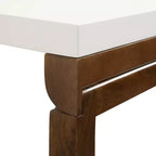 Table à manger rectangulaire Kate and Laurel Truss en MDF, 24x33x31, blanc et noyer