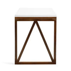 Table à manger rectangulaire Kate and Laurel Truss en MDF, 24x33x31, blanc et noyer