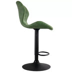 Tabouret de bar réglable Elama Vintage en similicuir vert avec base noire