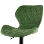 Tabouret de bar réglable Elama Vintage en similicuir vert avec base noire