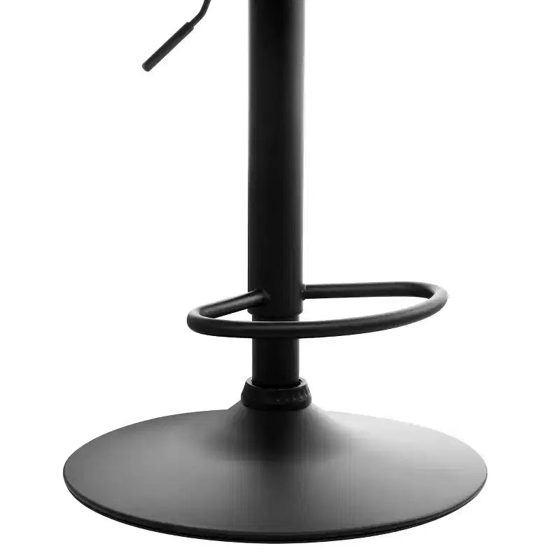 Tabouret de bar réglable Elama Vintage en similicuir vert avec base noire