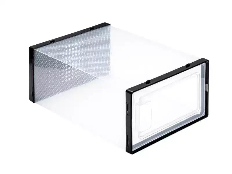 Boîte à chaussures MPM 12 pièces, organisateur de chaussures empilable en plastique transparent, étagère à chaussures, boîte de rangement pour baskets avec couvercle, pour hommes et femmes S