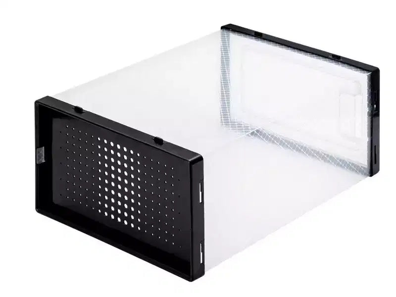 Boîte à chaussures MPM 12 pièces, organisateur de chaussures empilable en plastique transparent, étagère à chaussures, boîte de rangement pour baskets avec couvercle, pour hommes et femmes S