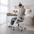 Chaise de bureau ergonomique pivotante NEO avec appui-tête, support lombaire et hauteur réglable