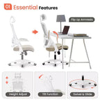 Chaise de bureau ergonomique pivotante NEO avec appui-tête, support lombaire et hauteur réglable