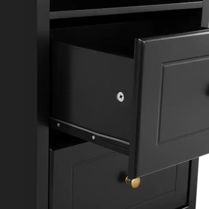 Table d'appoint en bois Yaheetech avec tiroirs de rangement et étagère ouverte pour chambre et salon