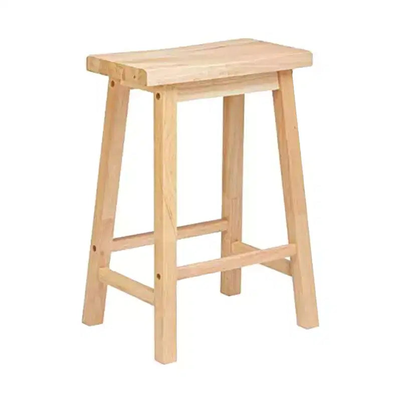 Tabouret de bar/comptoir de cuisine classique PJ Wood avec assise sans dossier et 4 pieds carrés, 61 cm, pour maisons, salles à manger et bars, naturel (lot de 3)