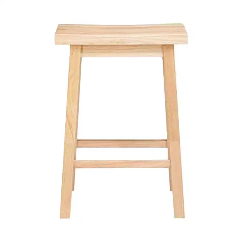 Tabouret de bar/comptoir de cuisine classique PJ Wood avec assise sans dossier et 4 pieds carrés, 61 cm, pour maisons, salles à manger et bars, naturel (lot de 3)