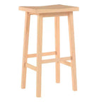 Tabouret de bar/comptoir de cuisine classique PJ Wood avec assise sans dossier et 4 pieds carrés, 61 cm, pour maisons, salles à manger et bars, naturel (lot de 3)