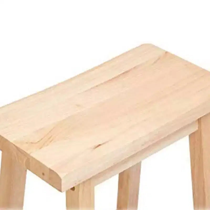 Tabouret de bar/comptoir de cuisine classique PJ Wood avec assise sans dossier et 4 pieds carrés, 61 cm, pour maisons, salles à manger et bars, naturel (lot de 3)
