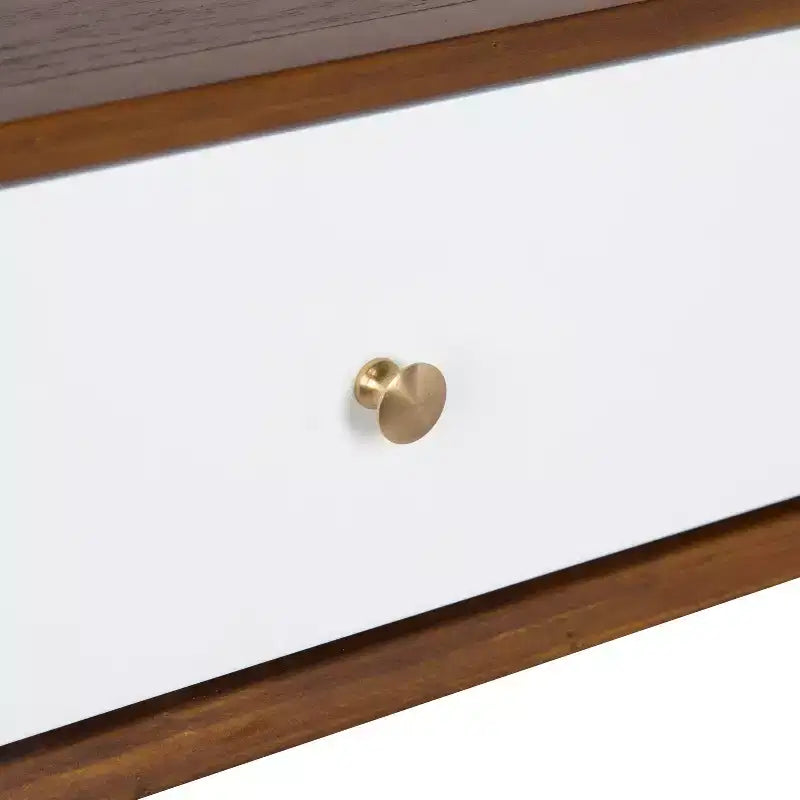 Console en bois rectangulaire Finco de Kate et Laurel, 36x12x30, Noyer et Blanc