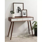 Console en bois rectangulaire Finco de Kate et Laurel, 36x12x30, Noyer et Blanc