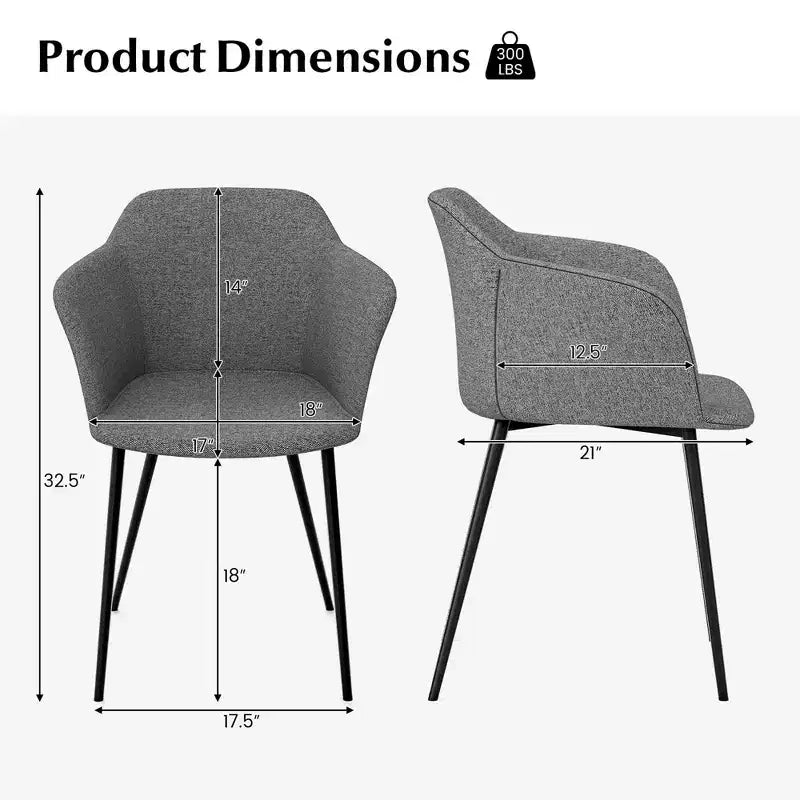 Costway Lot de 4 chaises de salle à manger, rembourrées, avec dossier et accoudoirs, blanc cassé/beige/gris