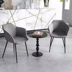 Costway Lot de 4 chaises de salle à manger, rembourrées, avec dossier et accoudoirs, blanc cassé/beige/gris